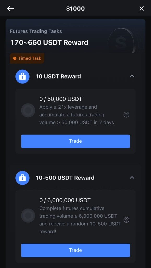 Задачи MEXC на бонус $1000